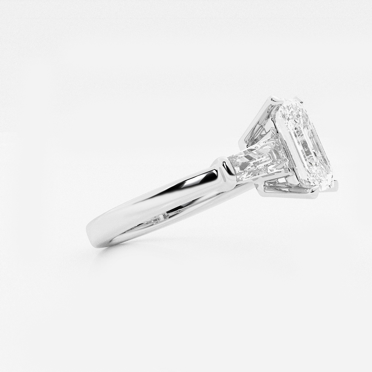 Additional Image 1 for  3 3/4 ctw Emerald Lab Grown Diamond Three Stone Engagement Ring